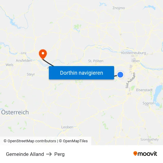 Gemeinde Alland to Perg map