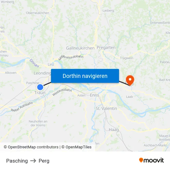 Pasching to Perg map