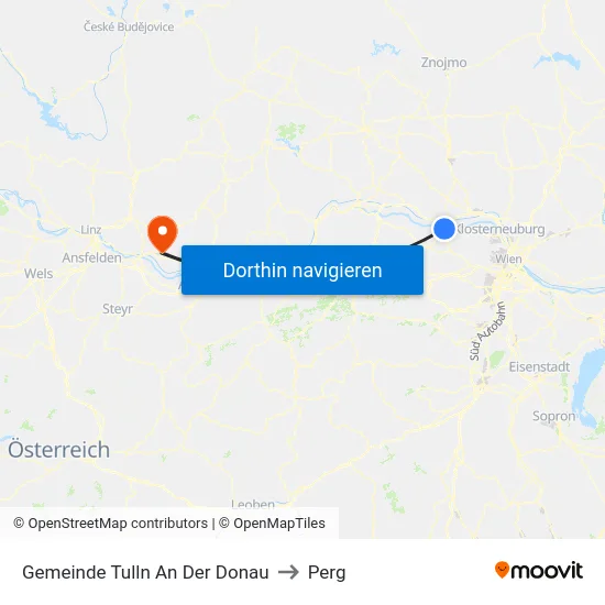 Gemeinde Tulln An Der Donau to Perg map