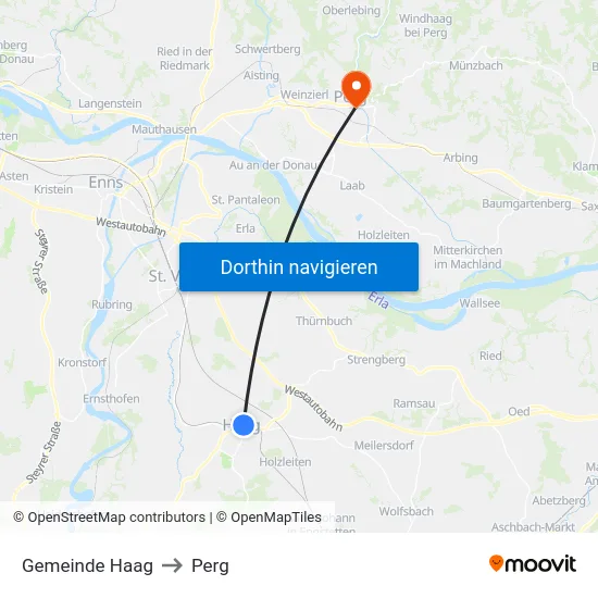 Gemeinde Haag to Perg map