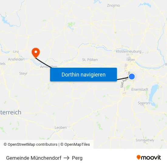 Gemeinde Münchendorf to Perg map