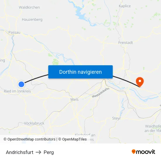 Andrichsfurt to Perg map