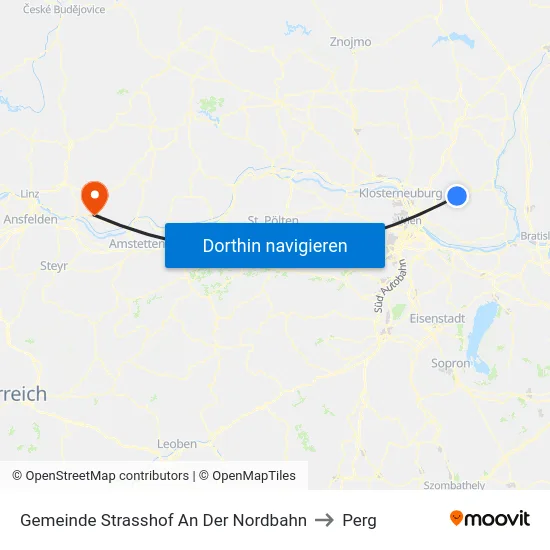 Gemeinde Strasshof An Der Nordbahn to Perg map
