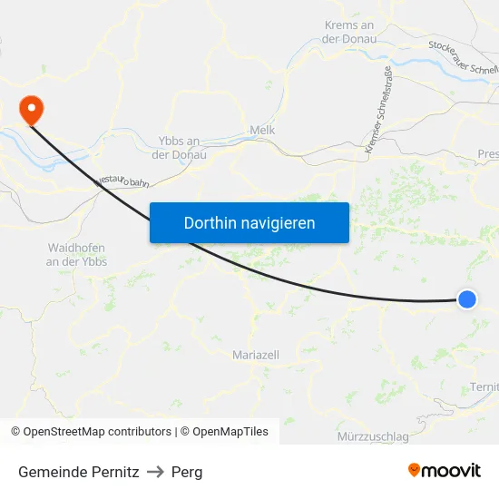 Gemeinde Pernitz to Perg map