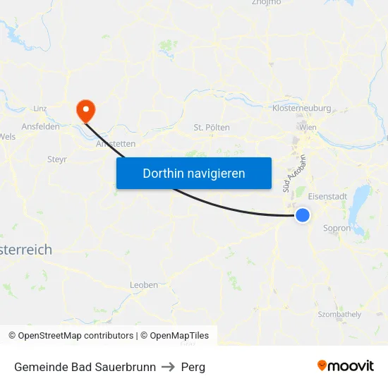 Gemeinde Bad Sauerbrunn to Perg map