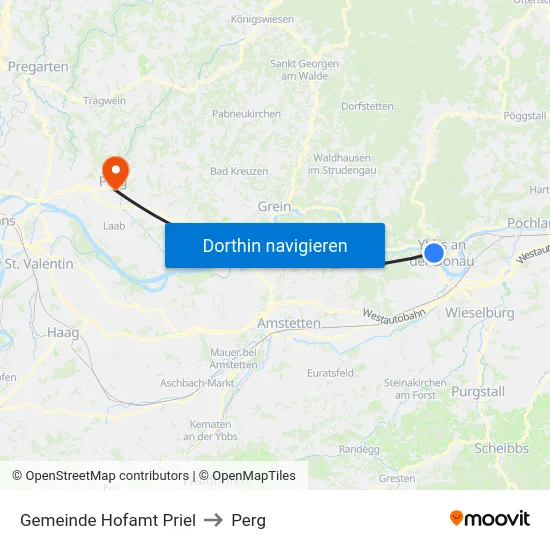 Gemeinde Hofamt Priel to Perg map