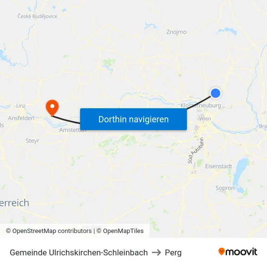 Gemeinde Ulrichskirchen-Schleinbach to Perg map