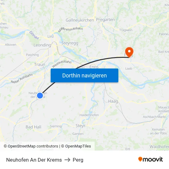 Neuhofen An Der Krems to Perg map