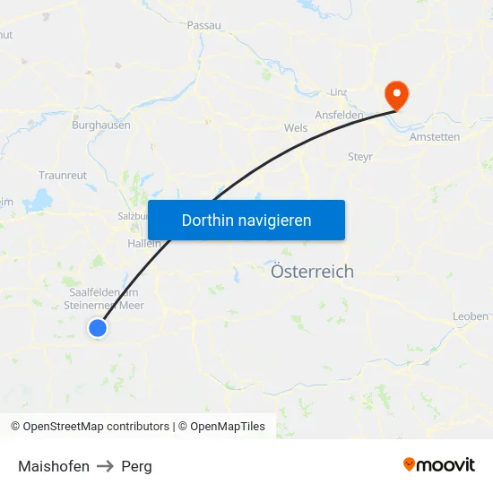 Maishofen to Perg map
