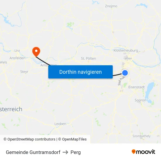 Gemeinde Guntramsdorf to Perg map