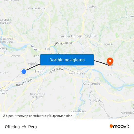 Oftering to Perg map