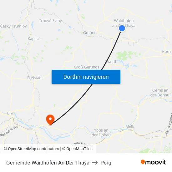 Gemeinde Waidhofen An Der Thaya to Perg map