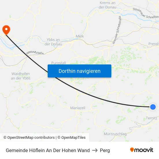 Gemeinde Höflein An Der Hohen Wand to Perg map