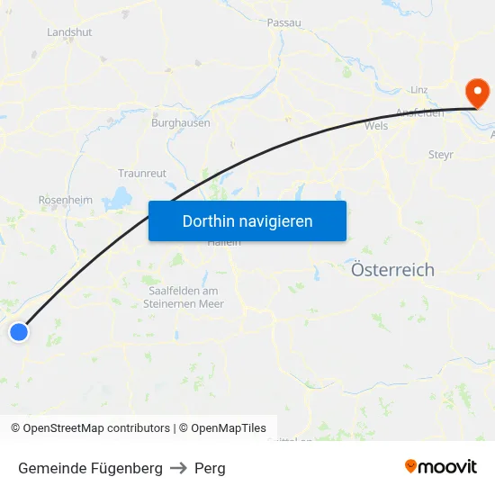 Gemeinde Fügenberg to Perg map