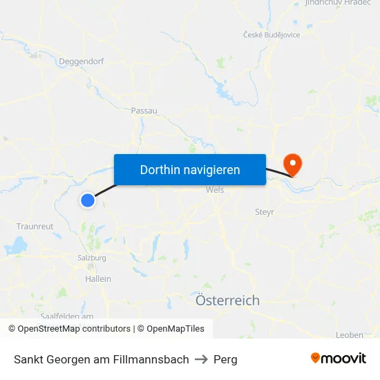 Sankt Georgen am Fillmannsbach to Perg map