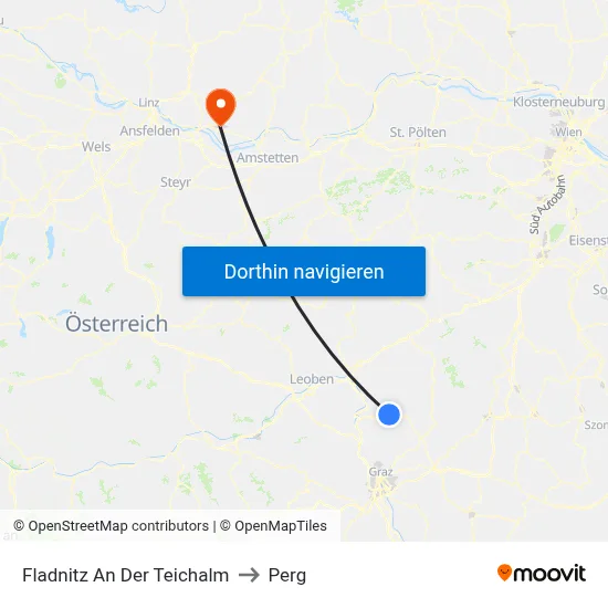 Fladnitz An Der Teichalm to Perg map