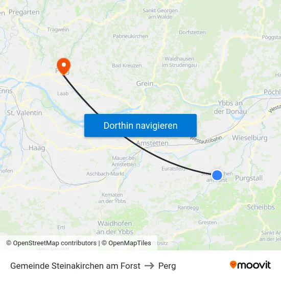 Gemeinde Steinakirchen am Forst to Perg map