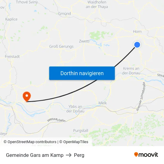 Gemeinde Gars am Kamp to Perg map