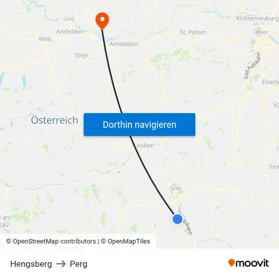 Hengsberg to Perg map