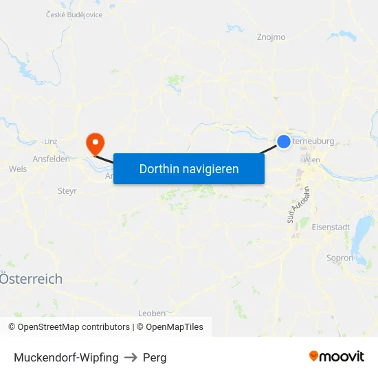 Muckendorf-Wipfing to Perg map