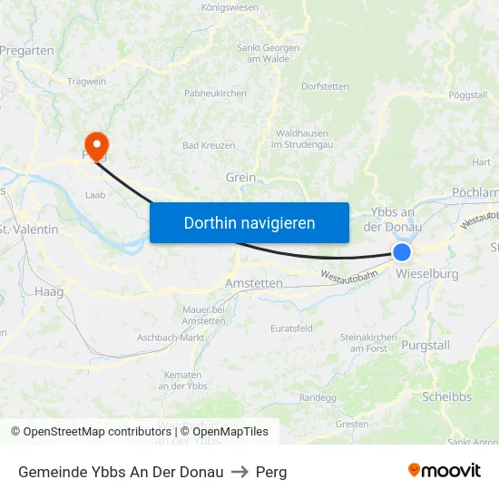 Gemeinde Ybbs An Der Donau to Perg map