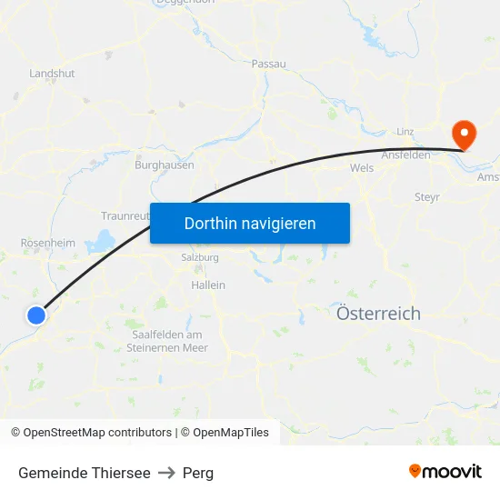 Gemeinde Thiersee to Perg map