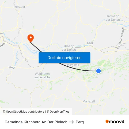Gemeinde Kirchberg An Der Pielach to Perg map