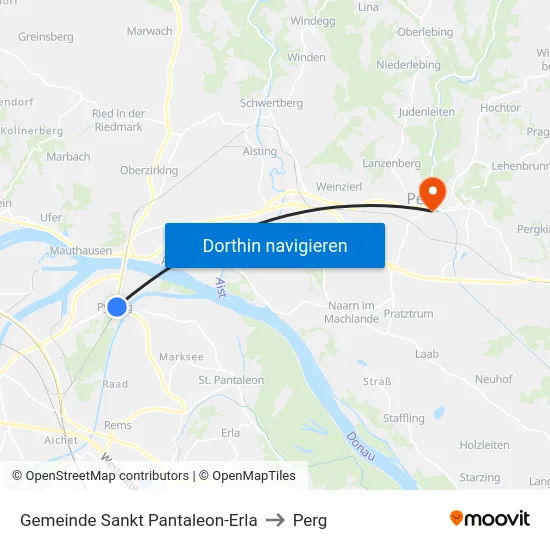Gemeinde Sankt Pantaleon-Erla to Perg map