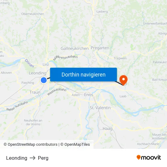 Leonding to Perg map