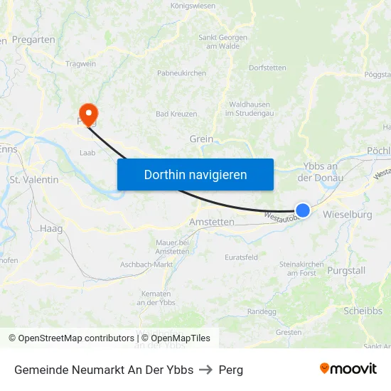 Gemeinde Neumarkt An Der Ybbs to Perg map