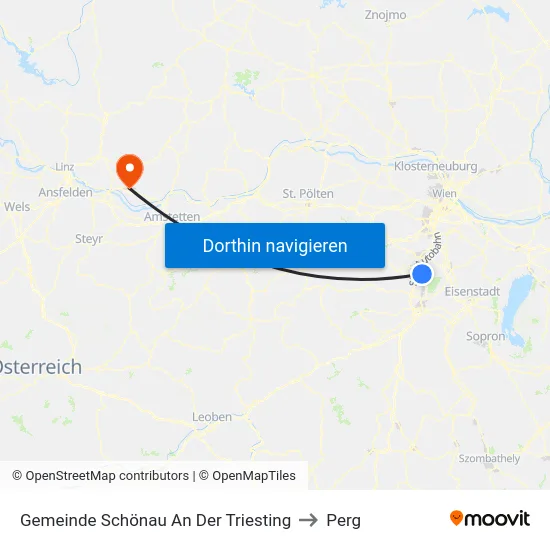 Gemeinde Schönau An Der Triesting to Perg map
