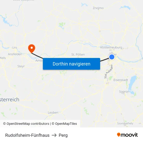 Rudolfsheim-Fünfhaus to Perg map