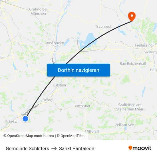Gemeinde Schlitters to Sankt Pantaleon map