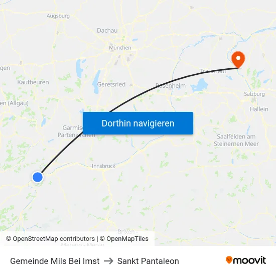 Gemeinde Mils Bei Imst to Sankt Pantaleon map