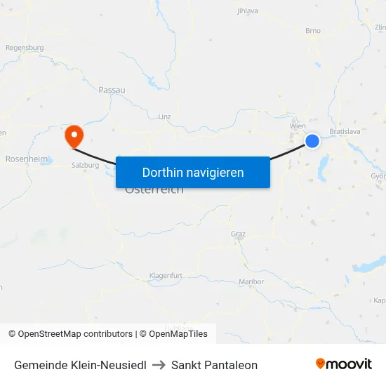 Gemeinde Klein-Neusiedl to Sankt Pantaleon map