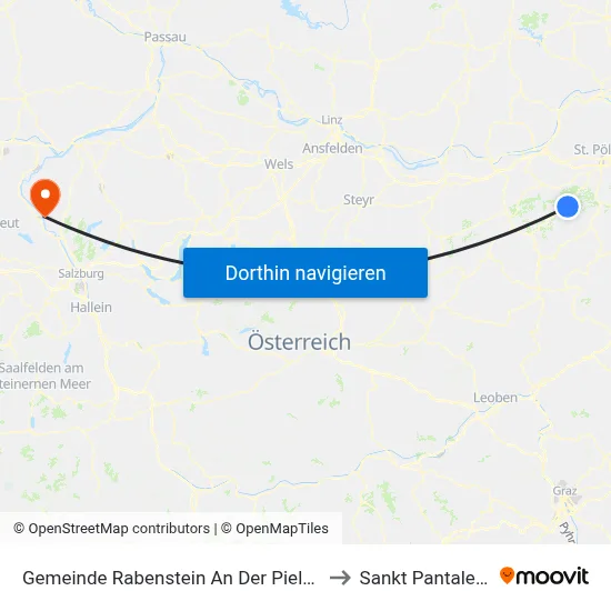 Gemeinde Rabenstein An Der Pielach to Sankt Pantaleon map