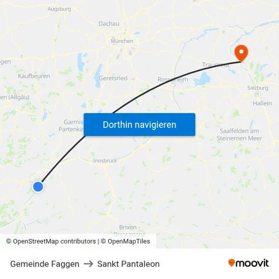 Gemeinde Faggen to Sankt Pantaleon map