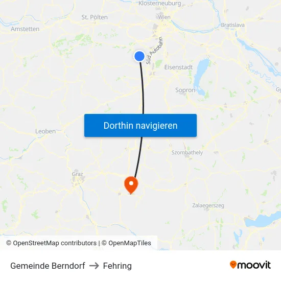 Gemeinde Berndorf to Fehring map