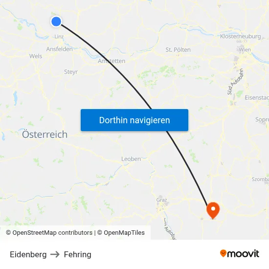 Eidenberg to Fehring map