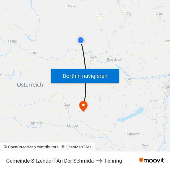 Gemeinde Sitzendorf An Der Schmida to Fehring map