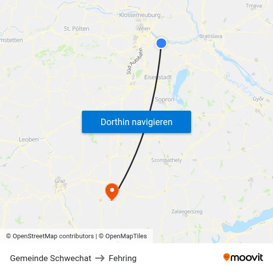 Gemeinde Schwechat to Fehring map