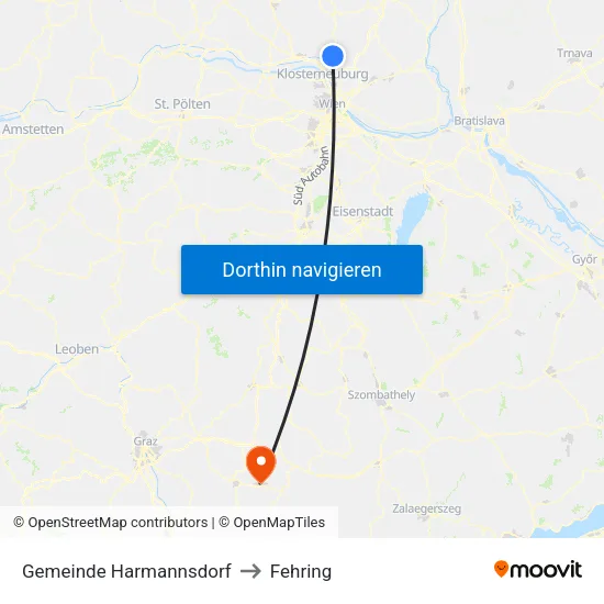 Gemeinde Harmannsdorf to Fehring map