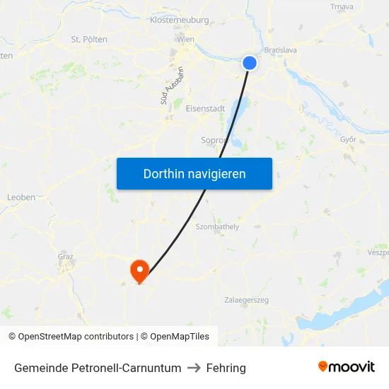 Gemeinde Petronell-Carnuntum to Fehring map