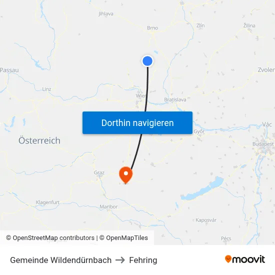 Gemeinde Wildendürnbach to Fehring map