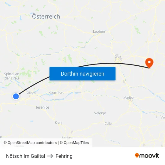 Nötsch Im Gailtal to Fehring map