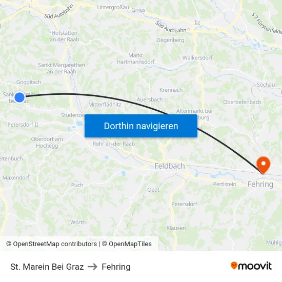 St. Marein Bei Graz to Fehring map