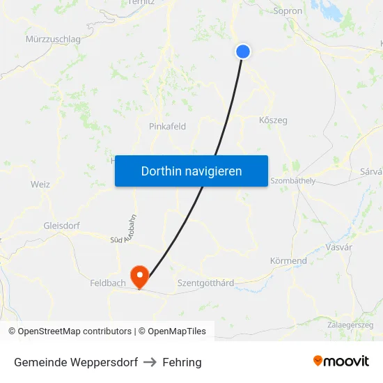 Gemeinde Weppersdorf to Fehring map