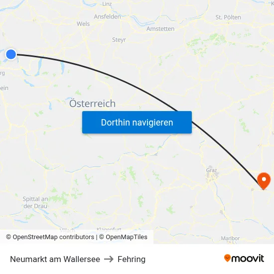 Neumarkt am Wallersee to Fehring map