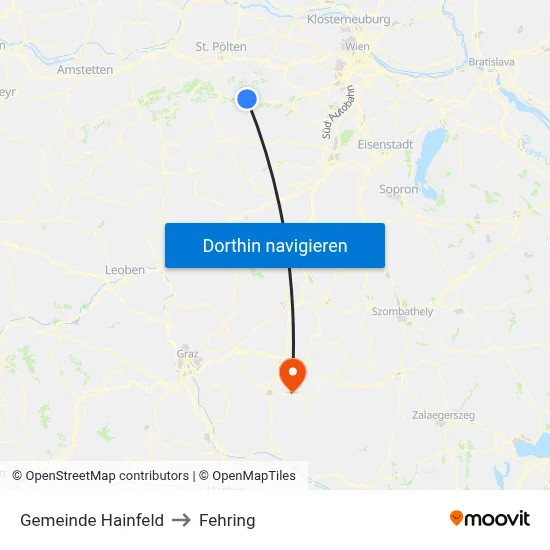 Gemeinde Hainfeld to Fehring map