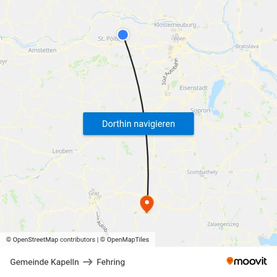 Gemeinde Kapelln to Fehring map